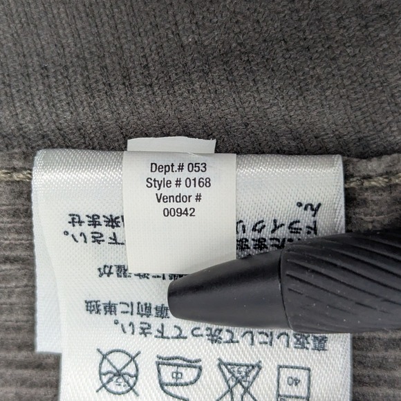 Eddie Bauer Mens Corduroy Pants Grey Straight Leg 100% Cotton 35x30 D3753725 - Picture 8 of 14